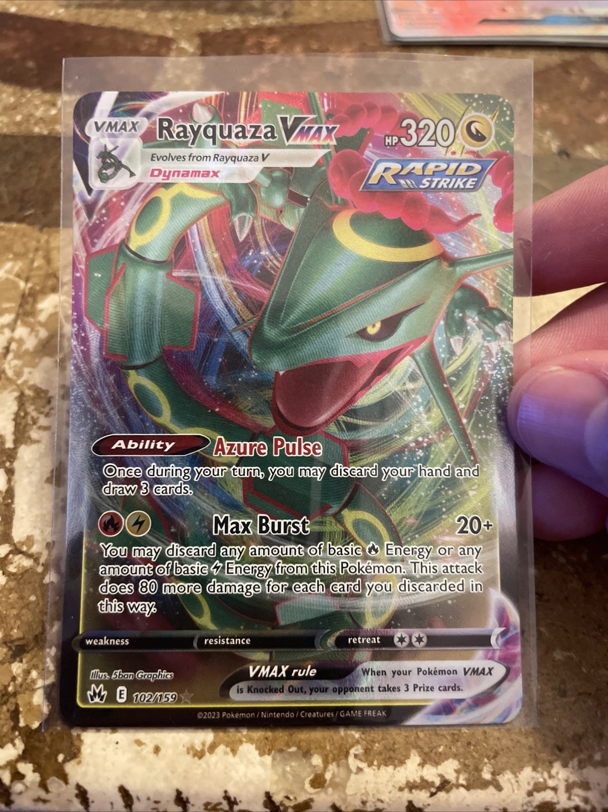 Pokémon TCG Rayquaza VMAX Crown Zenith Ultra Rare Card 102/159 Mint Condition