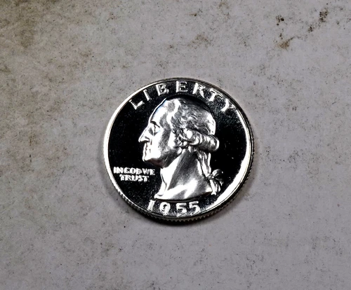 1955 Washington Quarter * Gem Proof CAMEO * Better Date * XQ172