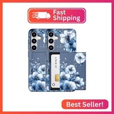 MUQR Compatible for Samsung Galaxy S24 / S25 Case with Card Holder Cute - Kawaii
