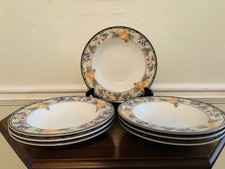 7 Mikasa Intaglio Garden Harvest Rimmed Soup Bowls  CAC29