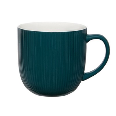 AMBITION Kaffeebecher Kaffeetasse Becher Porzellan Tasse Curly 360ml dunkelgrün 
