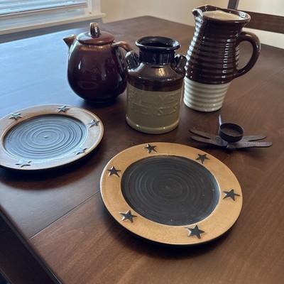 Kitchen Decor Lot Primitive Ceramic Grandma Core Brown