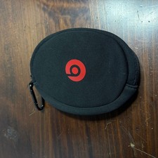 Beats Headphone Case Unisex OS Black Soft Shell Zippered Pouch With Carabiner