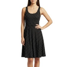 OLD NAVY Womens Dress Size S Black White Polka Dot Sleeveless Scoop Neck
