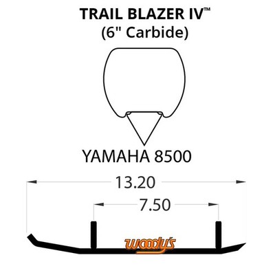 Woody's Trail Blazer Round Bar 6.0'' Carbide Runners Yamaha RS Vector (2016-2017)