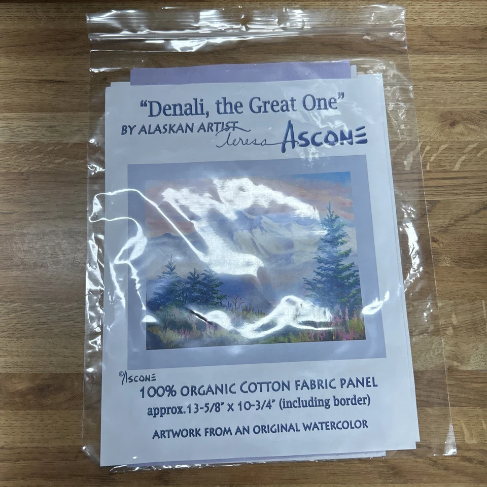 Panel de edredón “Denali, The Great One” 100 % algodón orgánico 13-5/8 X 10-3/4 Foto 4 de 4