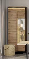 Standvitrine Quant Glasvitrine 76Cm Eiche Artisan Schwarz Mdf Grifflos