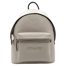 Coach Charter Leather Backpack 24 C8472 Chalk Pebbled Adjustable Straps