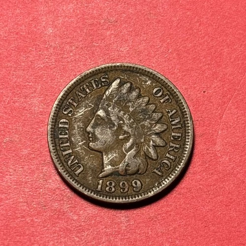 (1) Beautiful Toned Antique 1899 Indian Head Cent/Penny CHOICE VF-VERY FINE