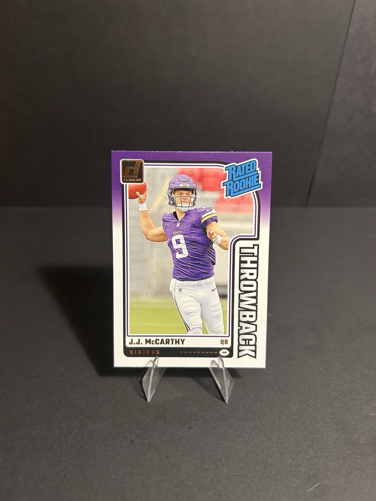 2024 Donruss JJ MCCARTHY Rated Rookie RC Throwback Minnesota Vikings