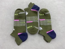 3 Pairs Bombas All-Purpose Performance Green Ankle Sock Size L Unisex Socks