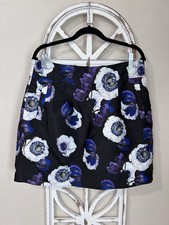 J CREW size 12 VIOLET POPPY A-LINE MINI SKIRT WITH POCKETS