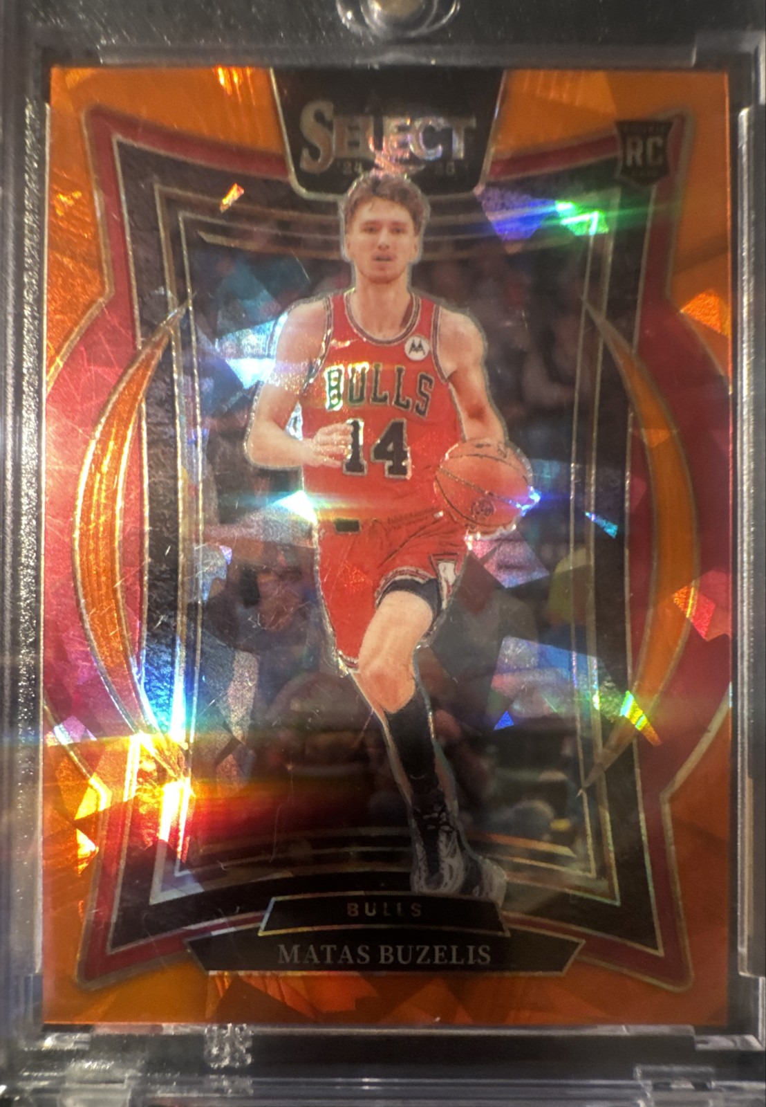2024-25 Panini Select - Concourse Matas Buzelis Orange Cracked Ice Prizm /275