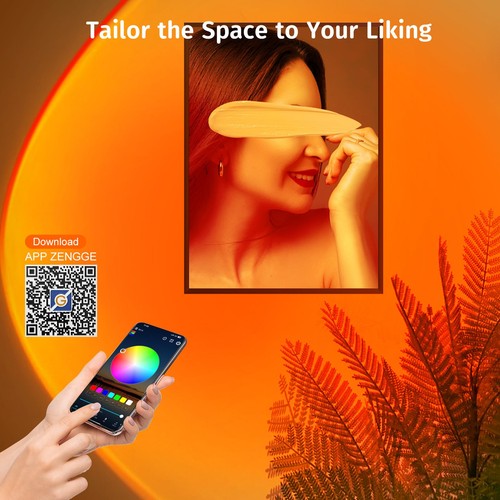 Sunset Lamp Projector with APP & Button Control, 360 Degree Rotation Multiple... - Picture 4 of 7