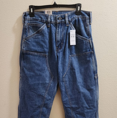Levi's 565 Loose Jeans Mens 31x32 Workwear Double-Knee Utility Blue Denim