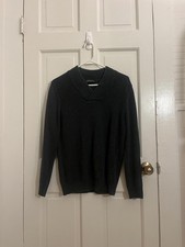 Express Men's Black V-Neck Sweater Medium