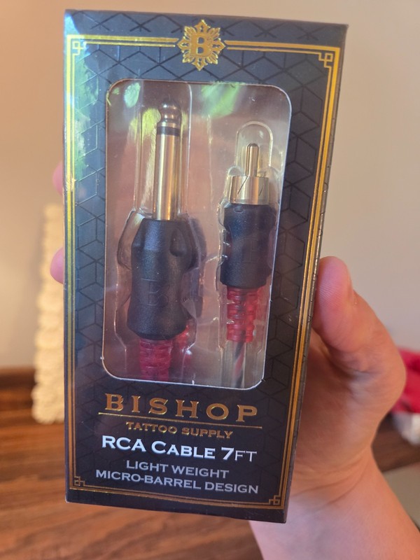 Bishop Premium Lightweight RCA Cord - 7 ft, RED for PMU Tattoo guns, pens