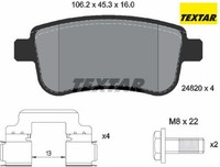 Textar 2482001 Bremsbelagsatz FüR Scheibenbremse Bremsbelagsatz FüR Renault