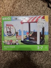 BRIO World Market Stand Set 33946 Wood with 1 Minifigure Compatible with Thomas