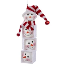 Kurt S. Adler Snowman Head Block Ornament for Christmas Tree, 6.3in
