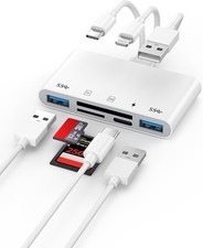 5 in 1 Memory Card Reader OTG Adapter SD TF USB C Lightning Plug and Play