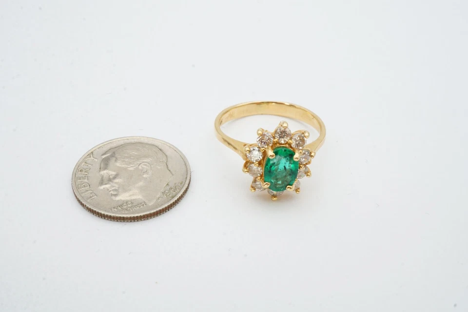 Anillo Effy BH Oro Amarillo 14k Diamante Esmeralda Talla 5.5 Foto 2 de 4