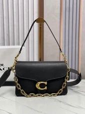 CAF52 Coach Black / Gold Tabby Chain Shoulder Bag Crossbody Outlet Products NWT