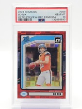 BO NIX 2024 DONRUSS OPTIC PREVIEW RATED ROOKIE RED PANDORA #369 PSA 10 Q0004