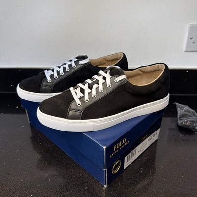 Ralph Lauren Polo Drew Schwarz Wildleder Sneaker Pumps UK 8 EU 40,5