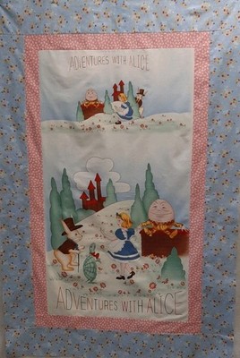 Top pieced with 2 borders  Multicolor Alice in Wonderland Crib / Toddler Bedding