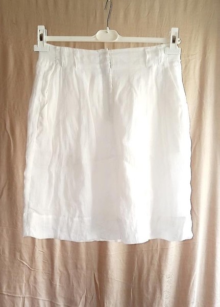 Women DKNY Skirt White Ramie 38 / M / 46