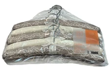 Squared Away Trellis Print Padded Hanger Set 5 Cream & Beige 15" Organization