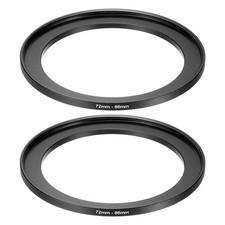 72mm Male 86mm Female Step Up Rings Adapter 2 Pcs for ND IR DSLR, Black