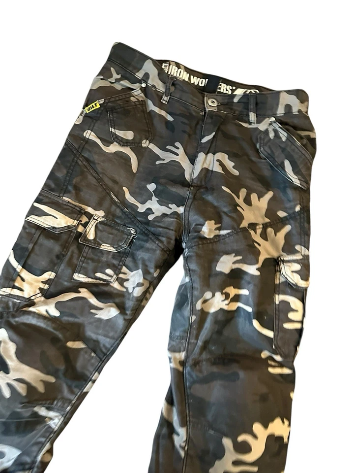 Bilt Iron Wokers Camo Biker Motorcycle Reinforced Padded Knee Pants 32x32 - Image 2 of 4