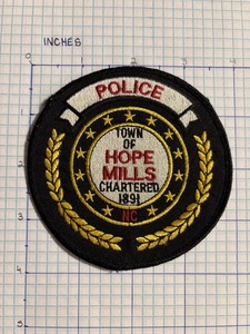 HOPE MILLS, NC  Vintage            Police Department Patch