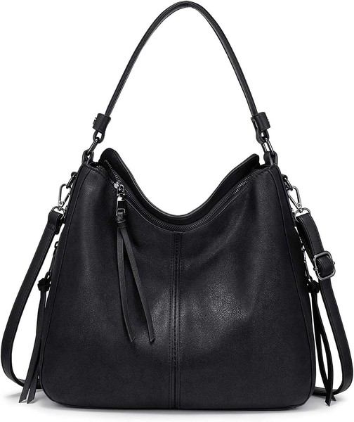 Schultertasche Damen Leder PU Leder UmhäNgetasche Vintage Hobo Bag-image