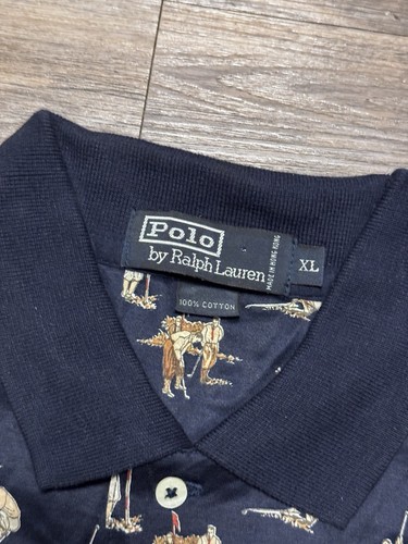 Polo Ralph Lauren Vintage USA 90s Golf AOP Poloshirt Herren XLarge Neu ohne Etikett - Bild 4 von 8