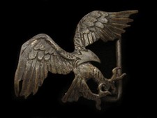 RA15172 VINTAGE 1970s CUT-OUT  AMERICAN BALD EAGLE  SOLID BRASS BELT BUCKLE