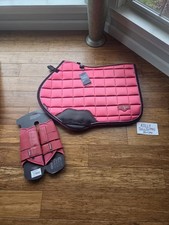 LeMieux Cranberry Large Saddle Pad & Pair Large Boots New With Tags