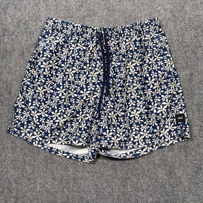 Vans Men's Floral Print Swim Trunks Shorts Size Large Navy White Red