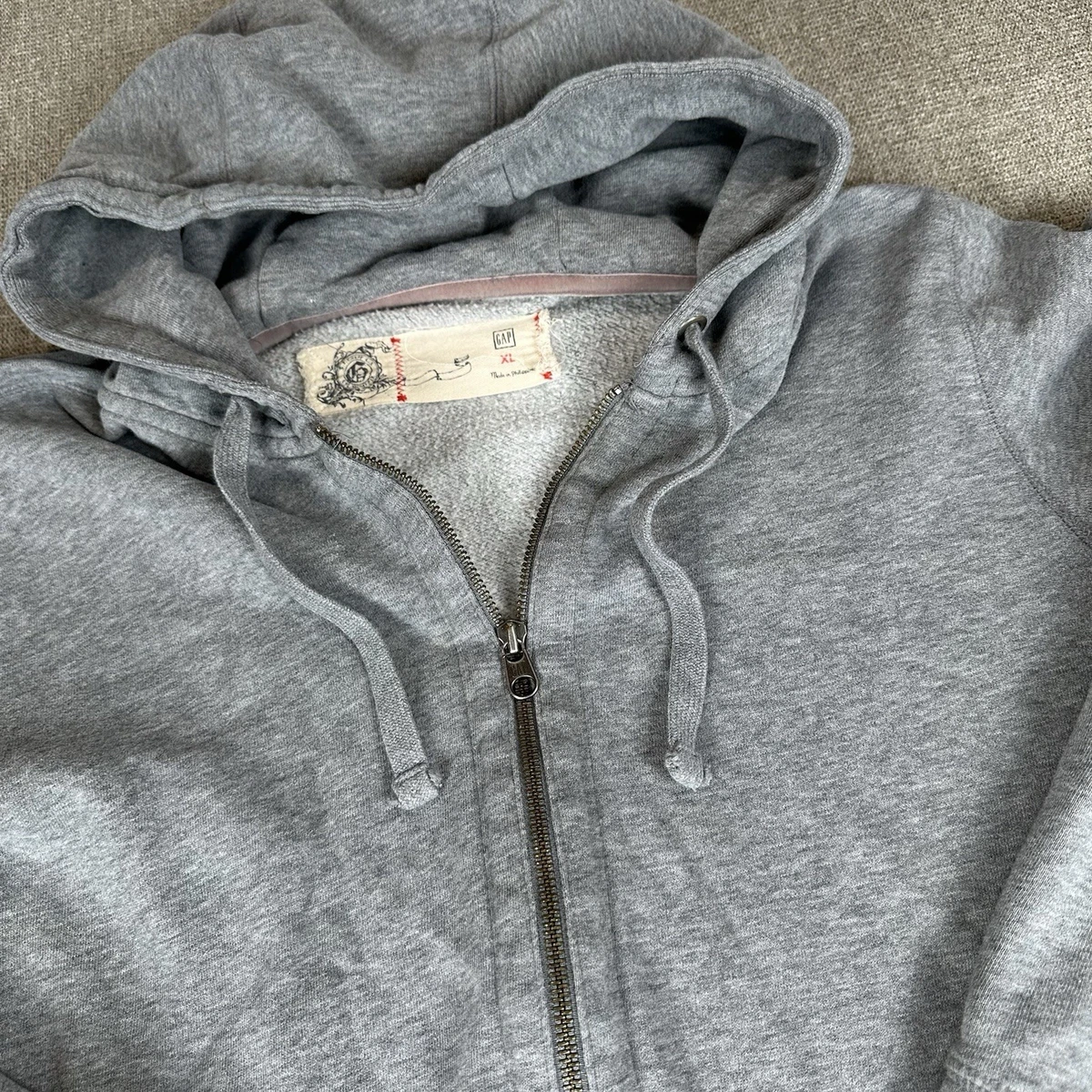 Sweat à capuche vintage Gap Athletic Fleece - Gris, taille S