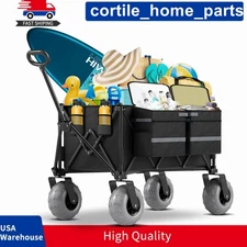 Collapsible Wagon Folding Foldable Garden Cart w/ Large Capacity, 450lb Capacity