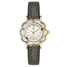 Women  s Fashion Petite Floral-Shaped Creative Gold Quartz Watch Lightweight L...