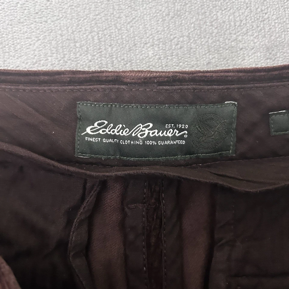 Pantalones Eddie Bauer de Colección para Hombres 36x32 Marrón Pana Profunda Pierna Recta Sueltos Y2K Foto 4 de 4
