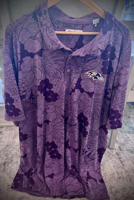 Tommy Bahama Baltimore Ravens Polo Shirt Men Size 4XLB NFL Tropical Flowers