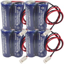 4-Pcs 2CR17450 3V 2600mAh PLC Industrial Control Battery CR17450-2WK27