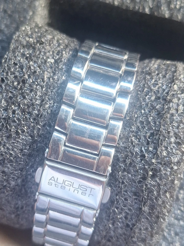 Reloj de cuarzo August Steiner para mujer AS8044PK de acero inoxidable nuevo esfera rosa batt Foto 4 de 4