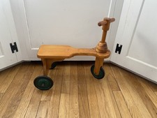 Vintage Primitive Wood 3 Wheel Ride On Tricycle