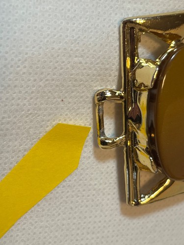 PAM Lucite Demi Parure- Clunky Hinged Goldtone Bracelet & Clip-on Earrings-Wow! - Picture 11 of 12
