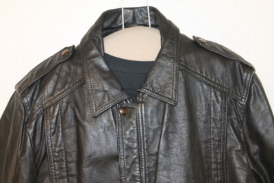 MENS VINTAGE BLACK LEATHER FLIGHT PILOT JACKET SZ 42 | eBay
